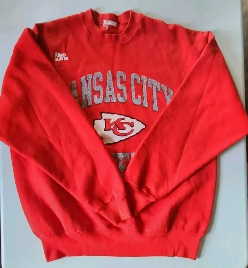 Kansas City Chiefs NFL Pullover Champion Vintage Sweater Men's Pro Player